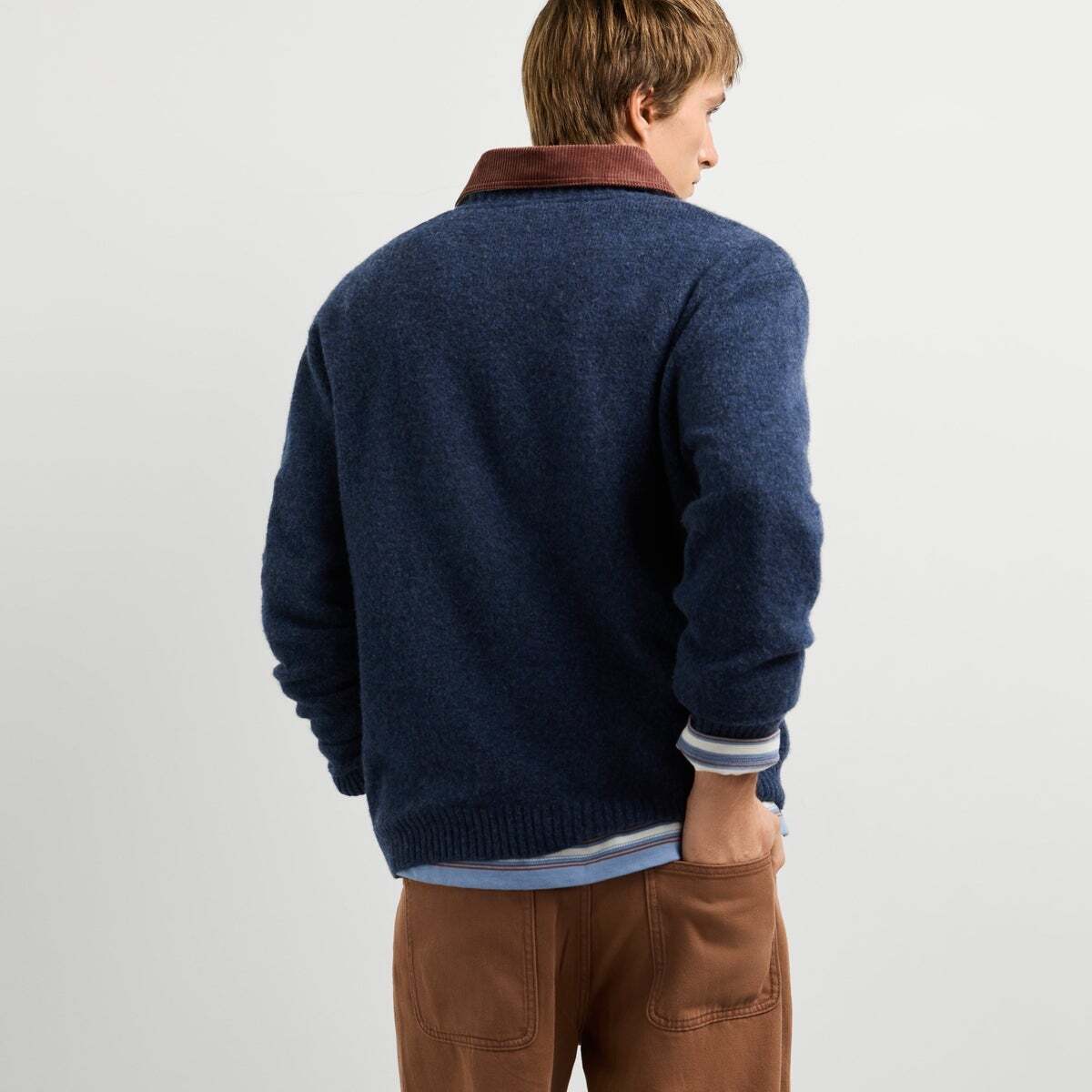Pull Col Rond En Maille Coupe Casual bleu mer, PEPE JEANS