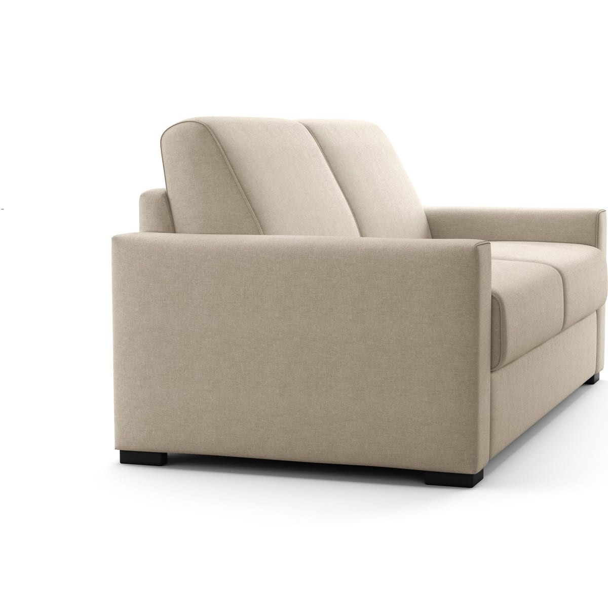 Canapé droit convertible 3 places en tissu chenille - ouverture express - ANZIO beige, HOMIFAB