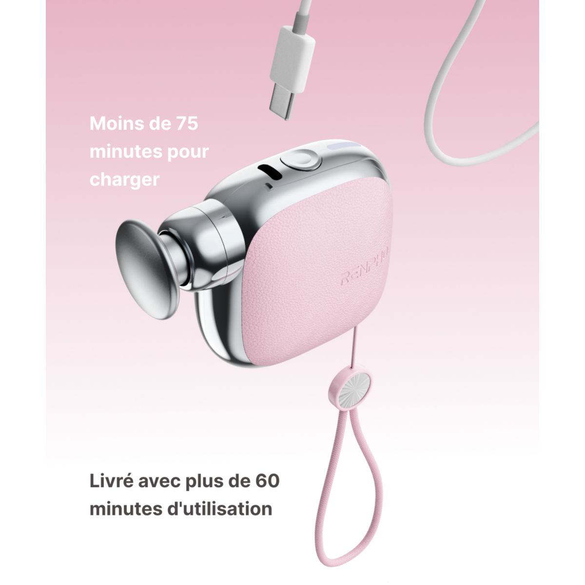 Pistolet de massage de massage micro WMG16 rose couleur unique, RENPHO