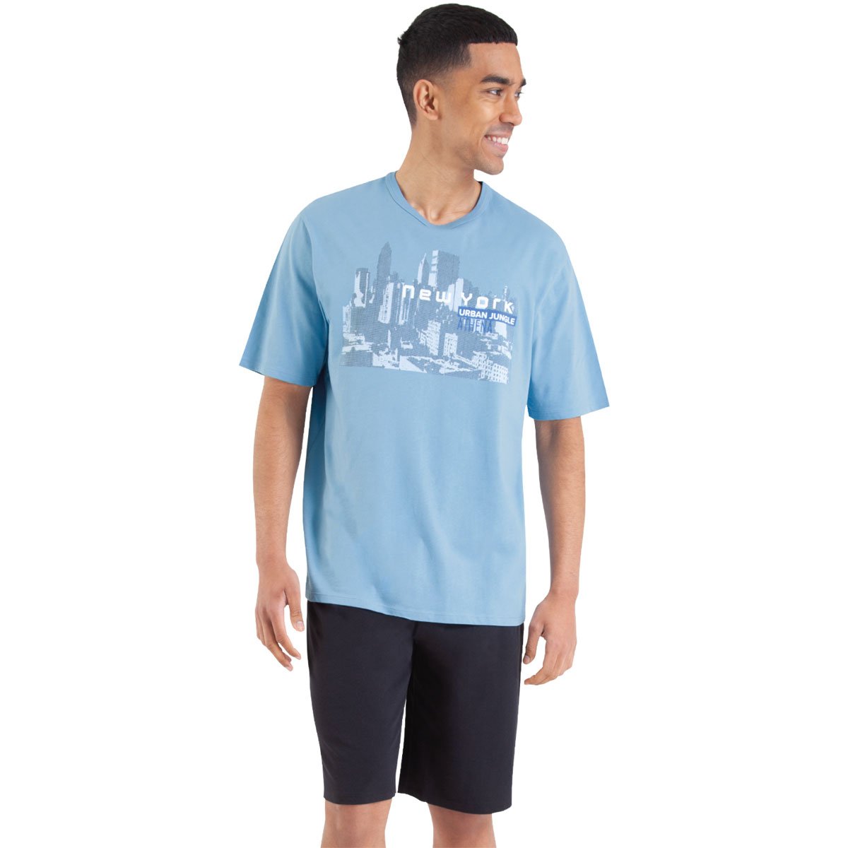 Pyjashort T-shirt col rond terracotta, ATHENA
