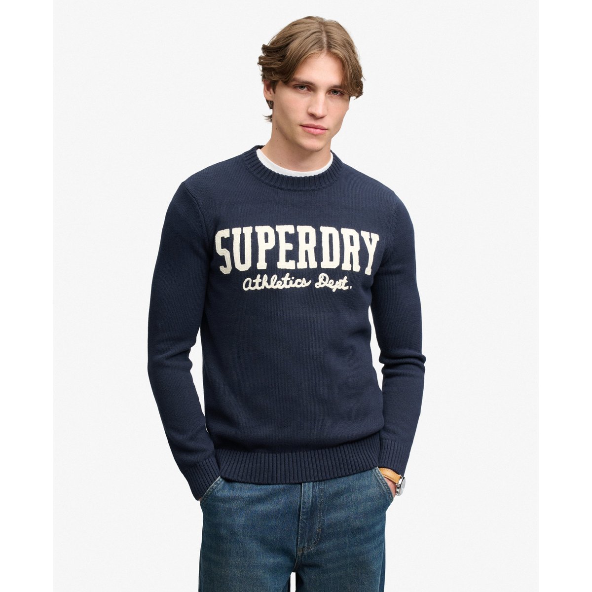 Pull à Appliqué Graphique bleu marine éclipse, SUPERDRY