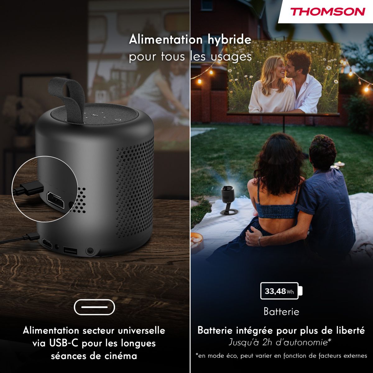 Vidéoprojecteur portable VEGA PG35B noir, THOMSON