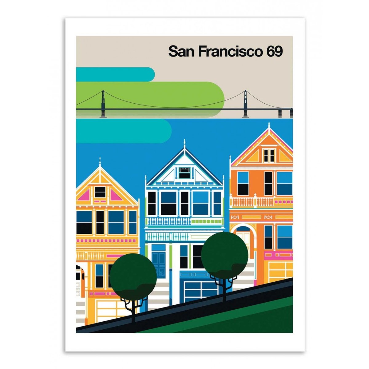 Affiche d'art - San Francisco 69 - Bo Lundberg affiche d'art, WALL EDITIONS