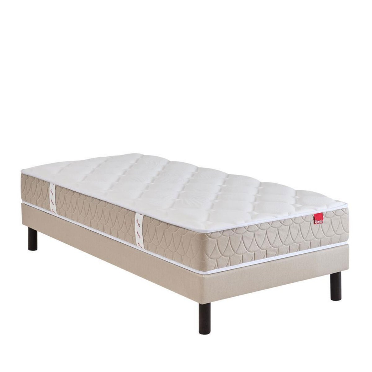 Matelas à ressorts et mémoire de forme, accueil enveloppant- EGERIE 3 blanc, EPEDA