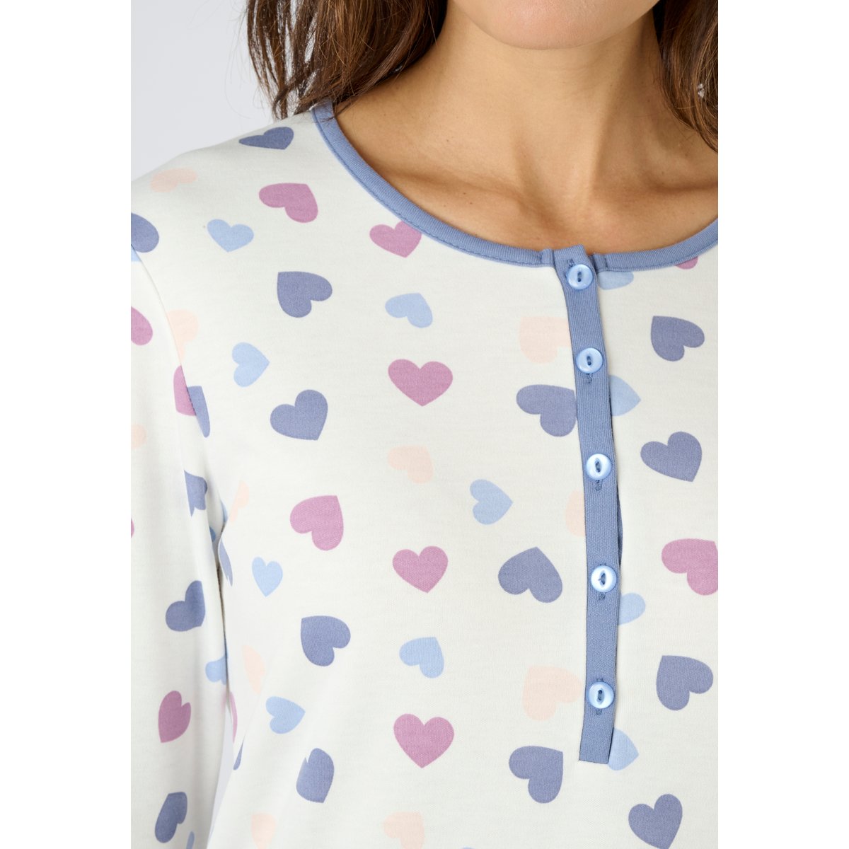 Chemise de nuit en maille Thermolactyl bleu imp., DAMART
