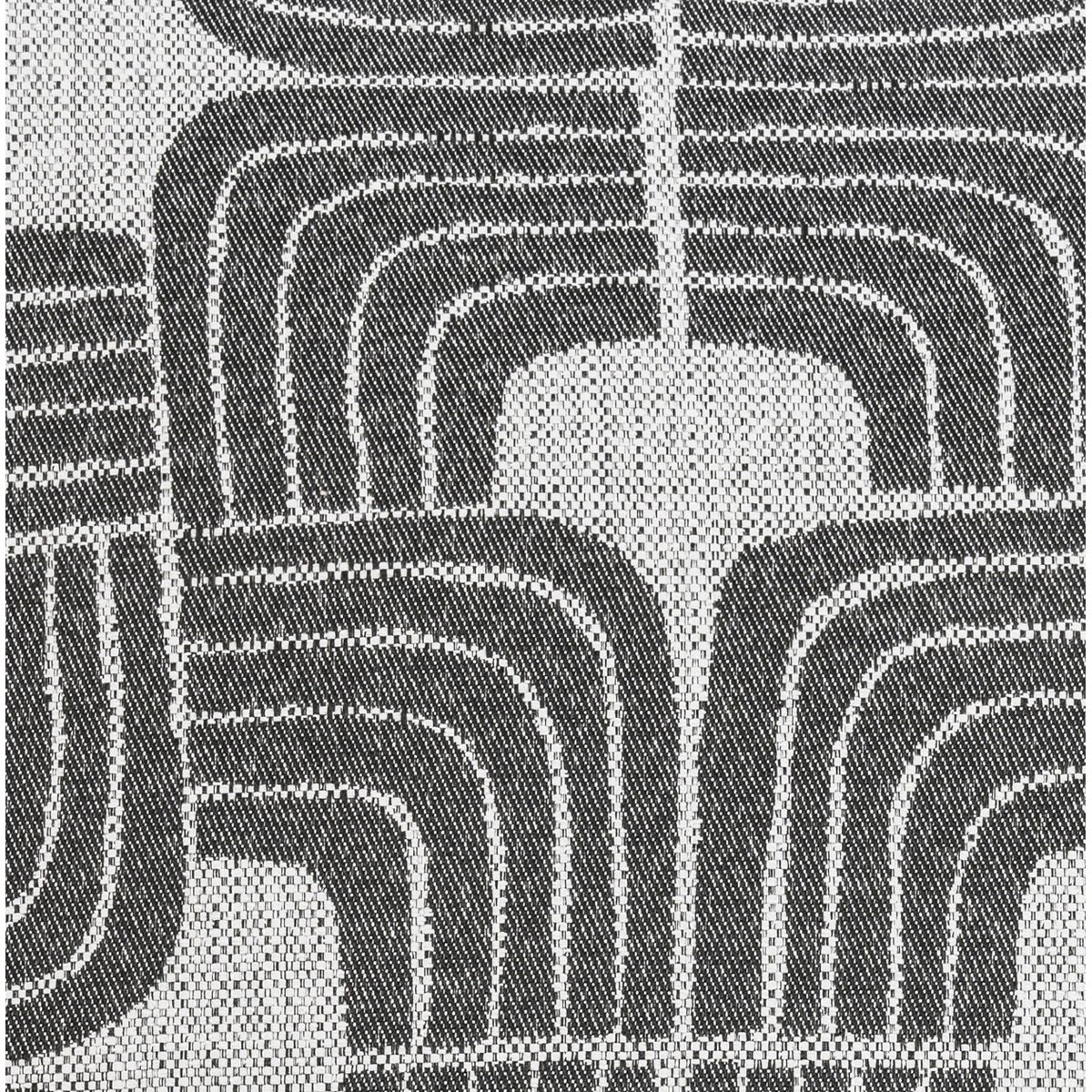 Housse de coussin jacquard BANDA anthracite et blac, MAGMA HEIMTEX