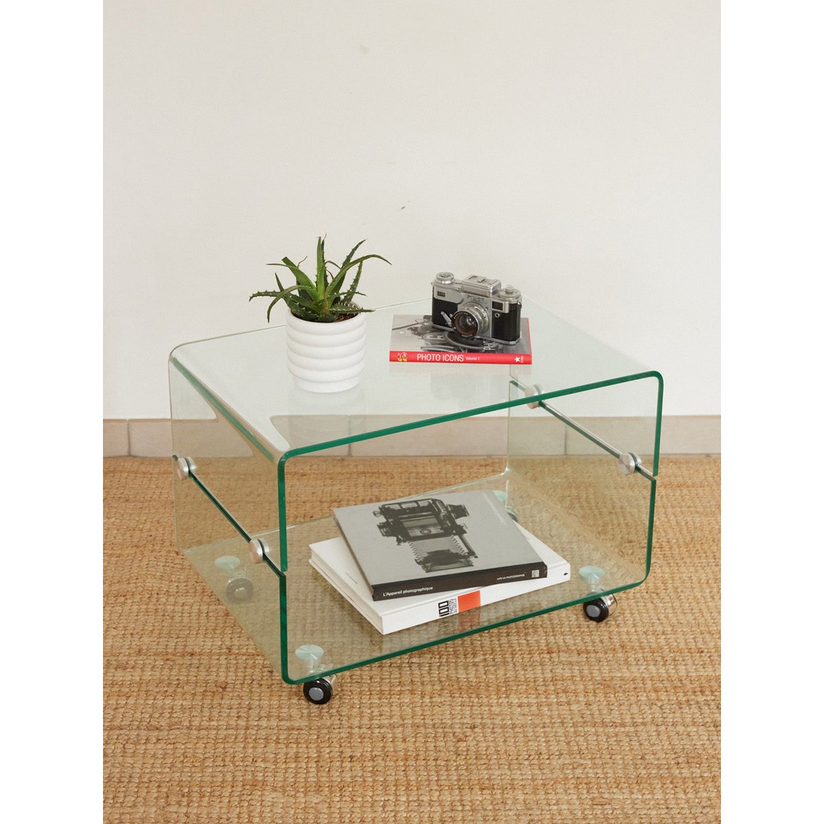 Table basse en verre Donna N°1658 - Bon état transparent, DEBONGOUT