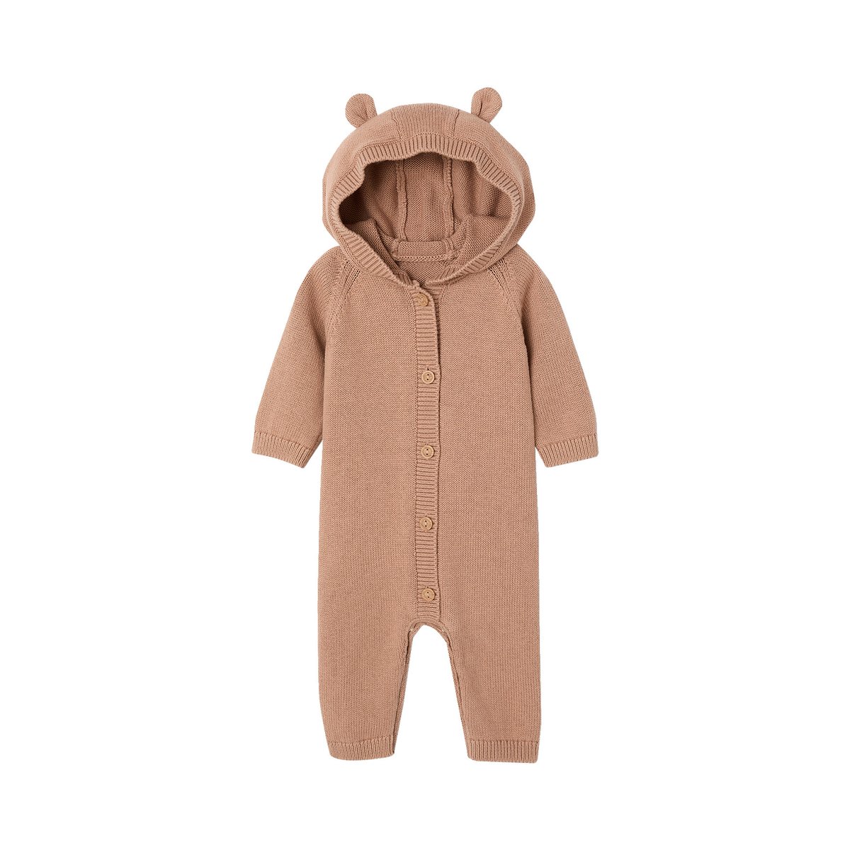Combinaison à capuche manches longues beige, VERTBAUDET
