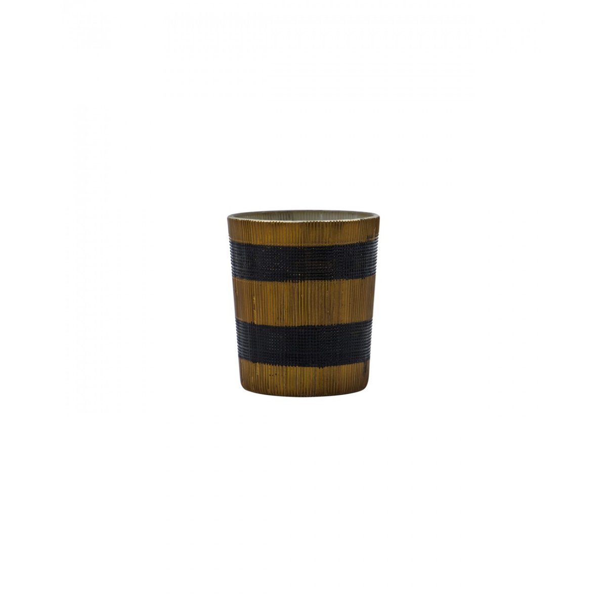 Lot de 2 photophores Stripe 6x7 cm marron, noir, HOUSE DOCTOR
