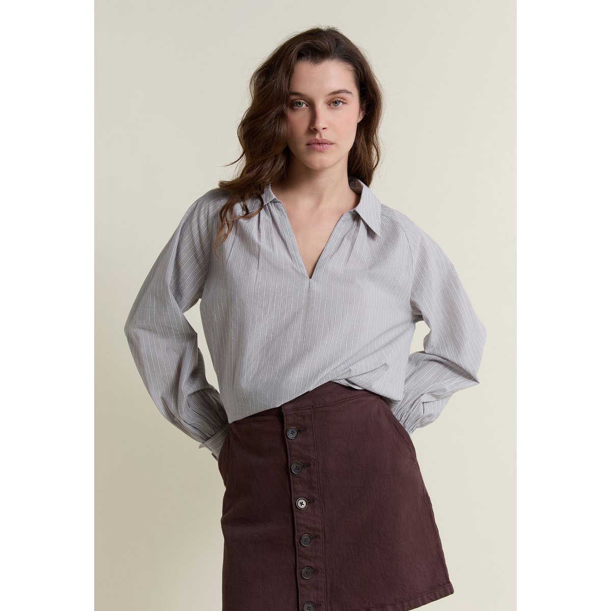 Blouse à rayures en coton BELINDA RAY oxygene, ETAM