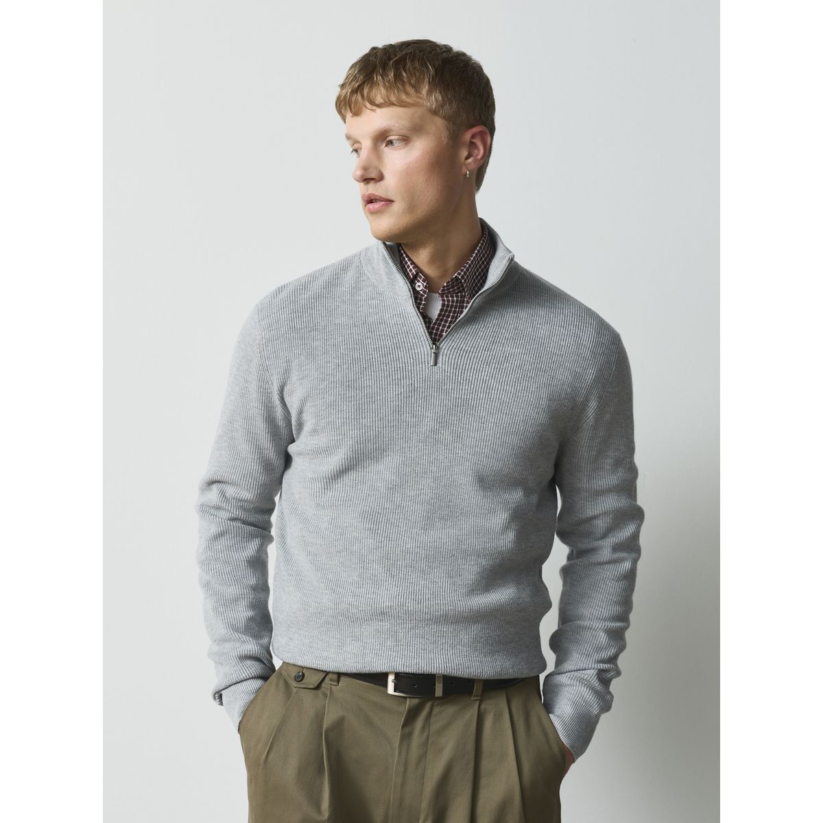 Pull essential texturé à col zippé, lot de 2 noir/gris, NEXT