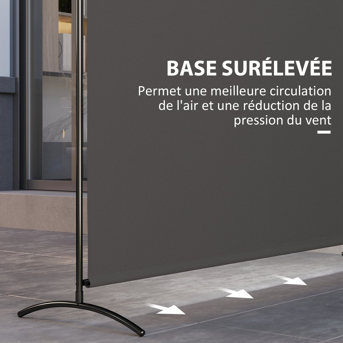 Pare-vue d'extérieur Polyester Gris foncé gris, OUTSUNNY