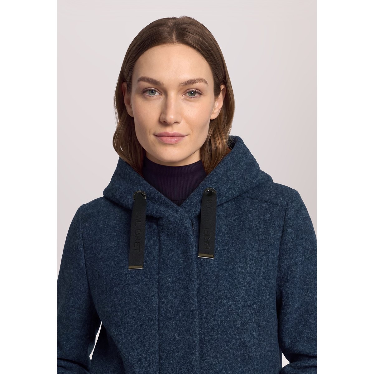 Veste en laine à capuche moonlight blue melange, GIL BRET