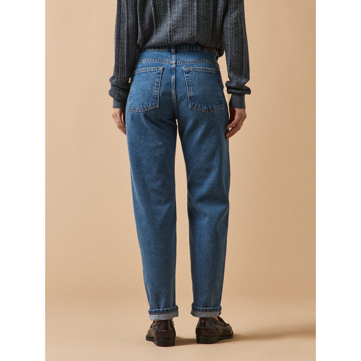 Jean mom  Claire coton biologique délavage écoresponsable denim stone, CYRILLUS