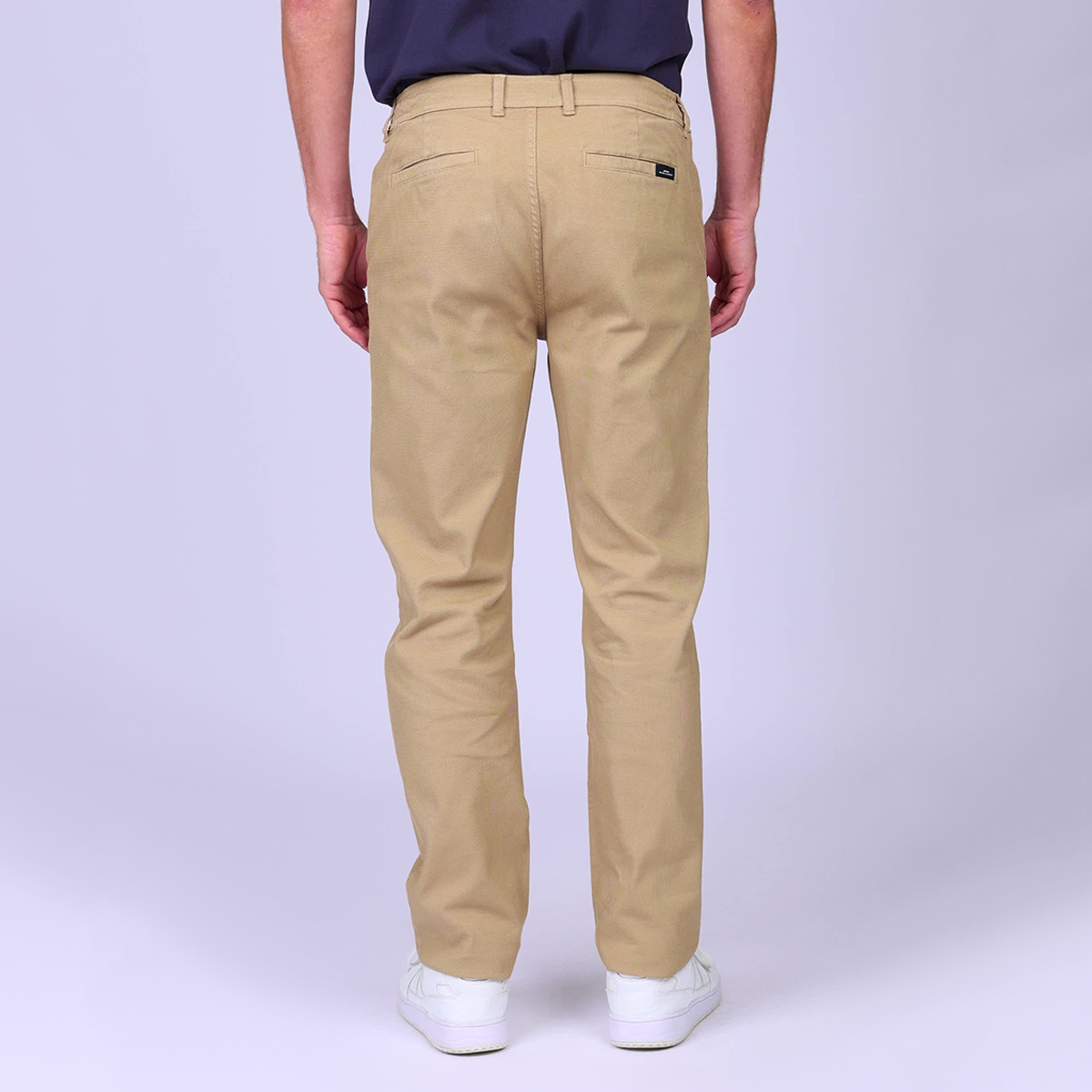 Chino effet piqué beige, MISE AU GREEN