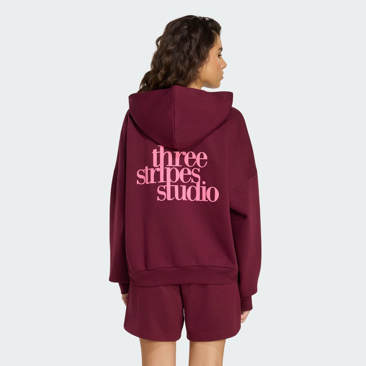 Sweat-Shirt À Capuche 3 Stripes Studio Sweat-Shirt À Capuche 3 Stripes Studio maroon, ADIDAS SPORTSWEAR