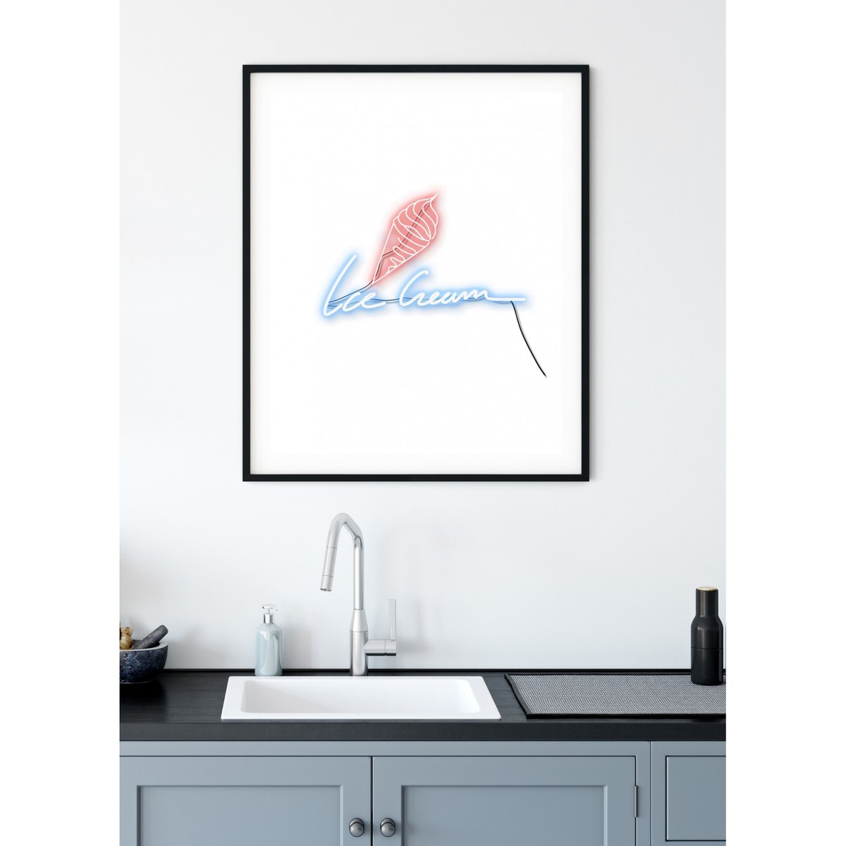 Affiche Ice Cream blanc, L'AFFICHERIE