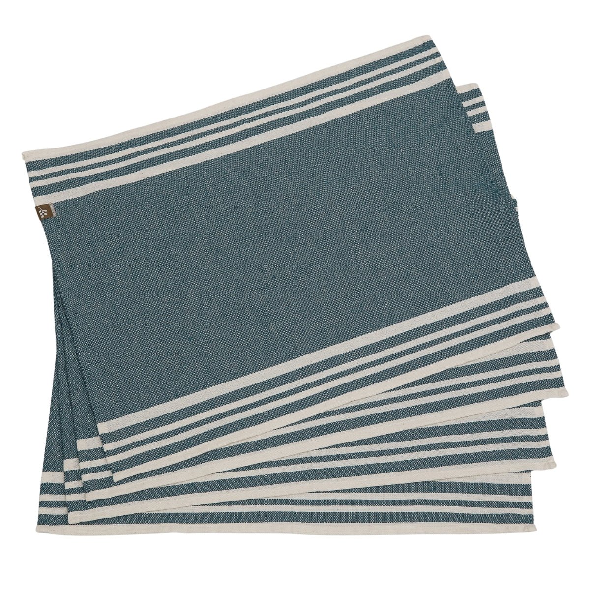 Set de table (x4) coton MAHDIA bleu pétrole, FEBRONIE