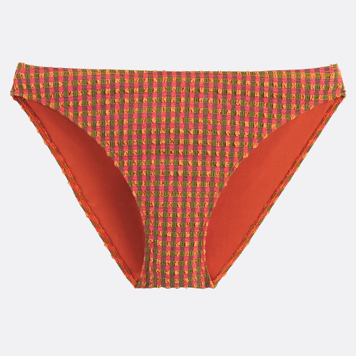 Bas de maillot de bain culotte, en matière gaufrée carreaux multicolores, LA REDOUTE COLLECTIONS