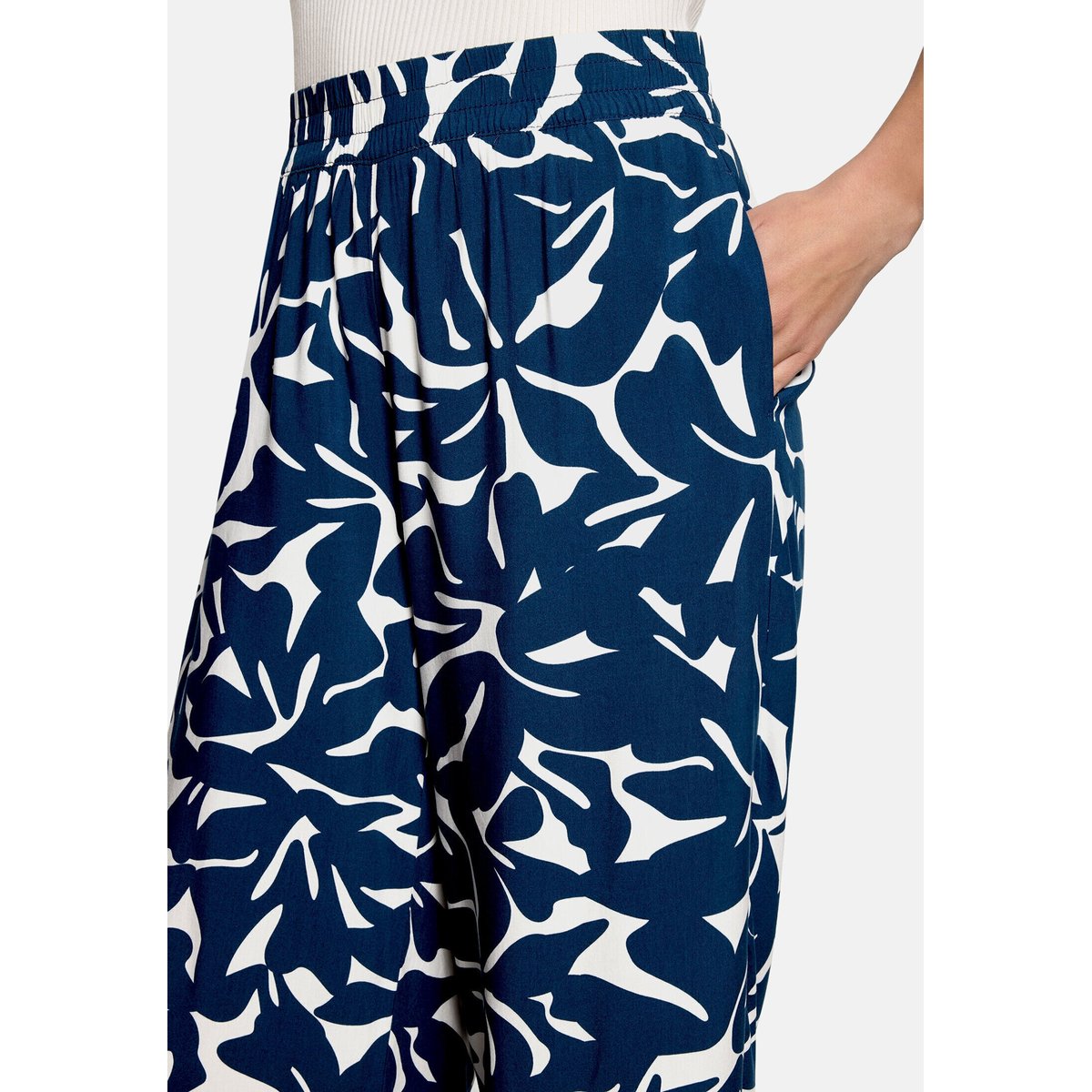 Pantalon casual à imprimé blue/cream, ZERO