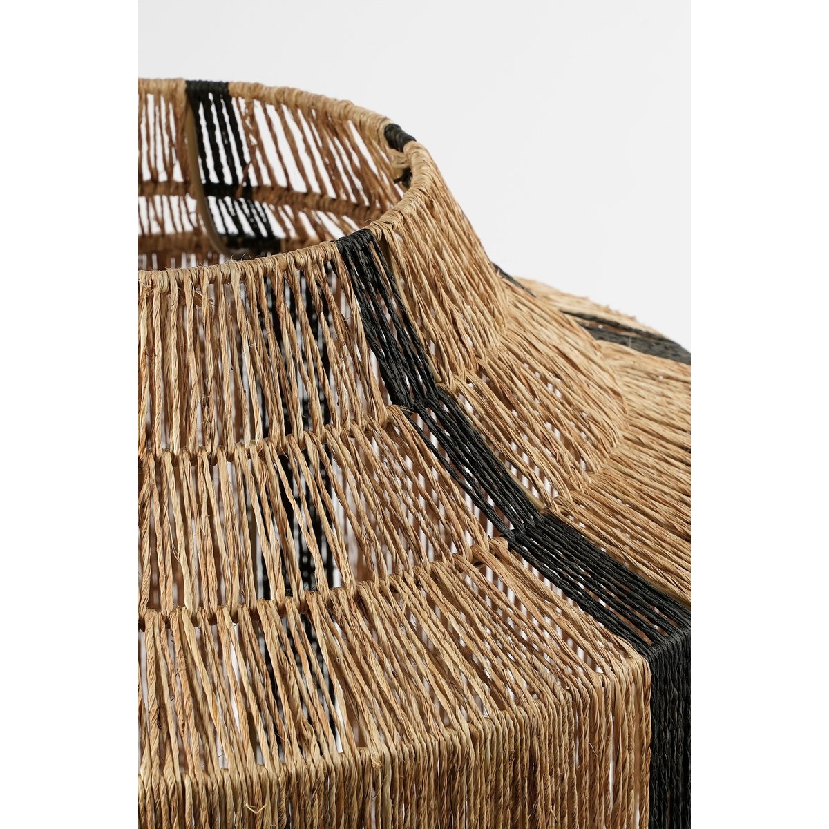 Lanterne en jute tressée H36 cm LILIANO noir, MICA DECORATIONS