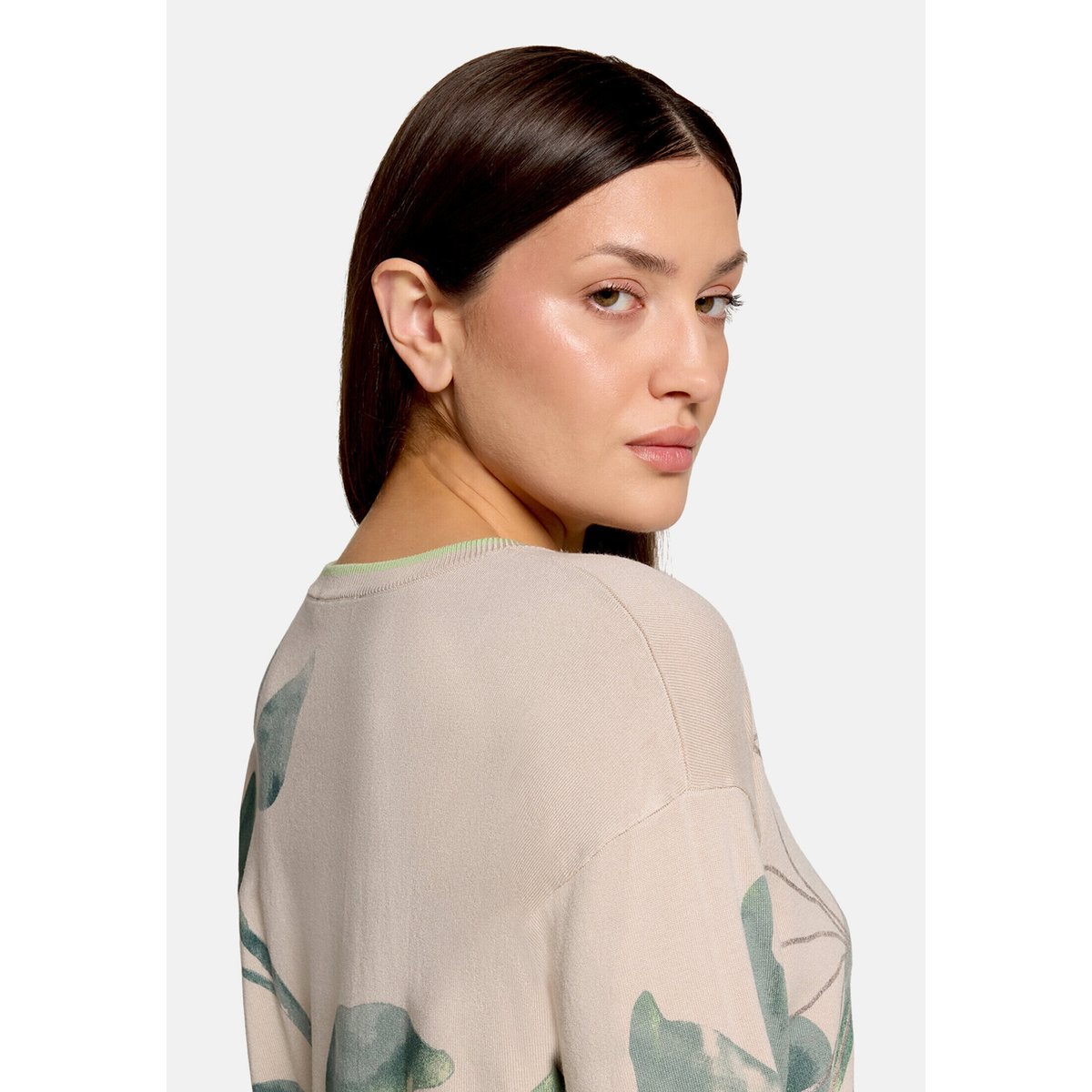 Pull-over en maille à imprimé beige/green, BETTY BARCLAY