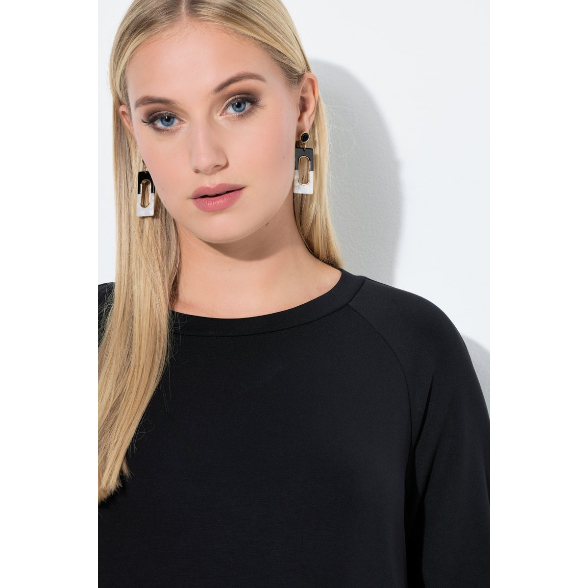 Robe en molleton de modal mélangé noir, ULLA POPKEN
