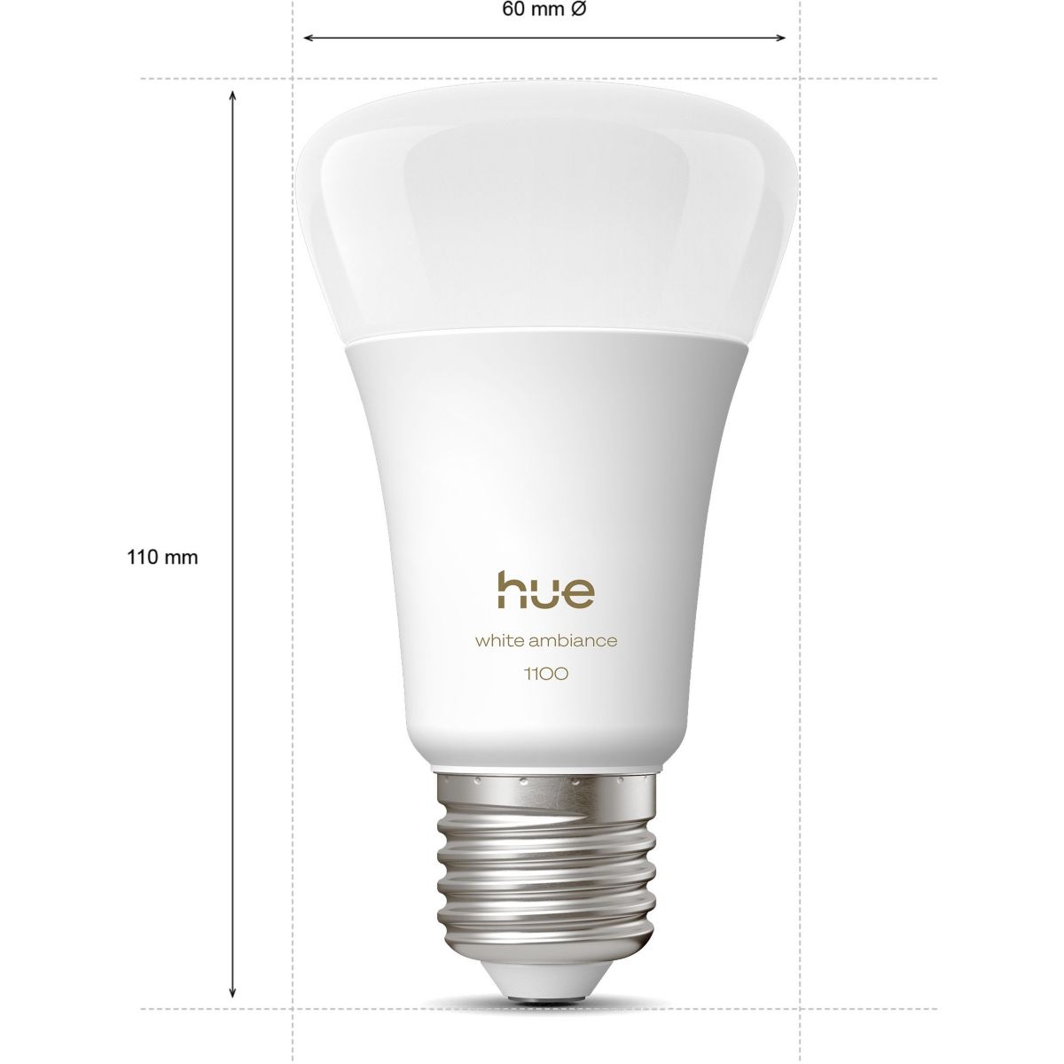 Ampoule LED connectée E27 White Ambiance 75W couleur unique, PHILIPS HUE