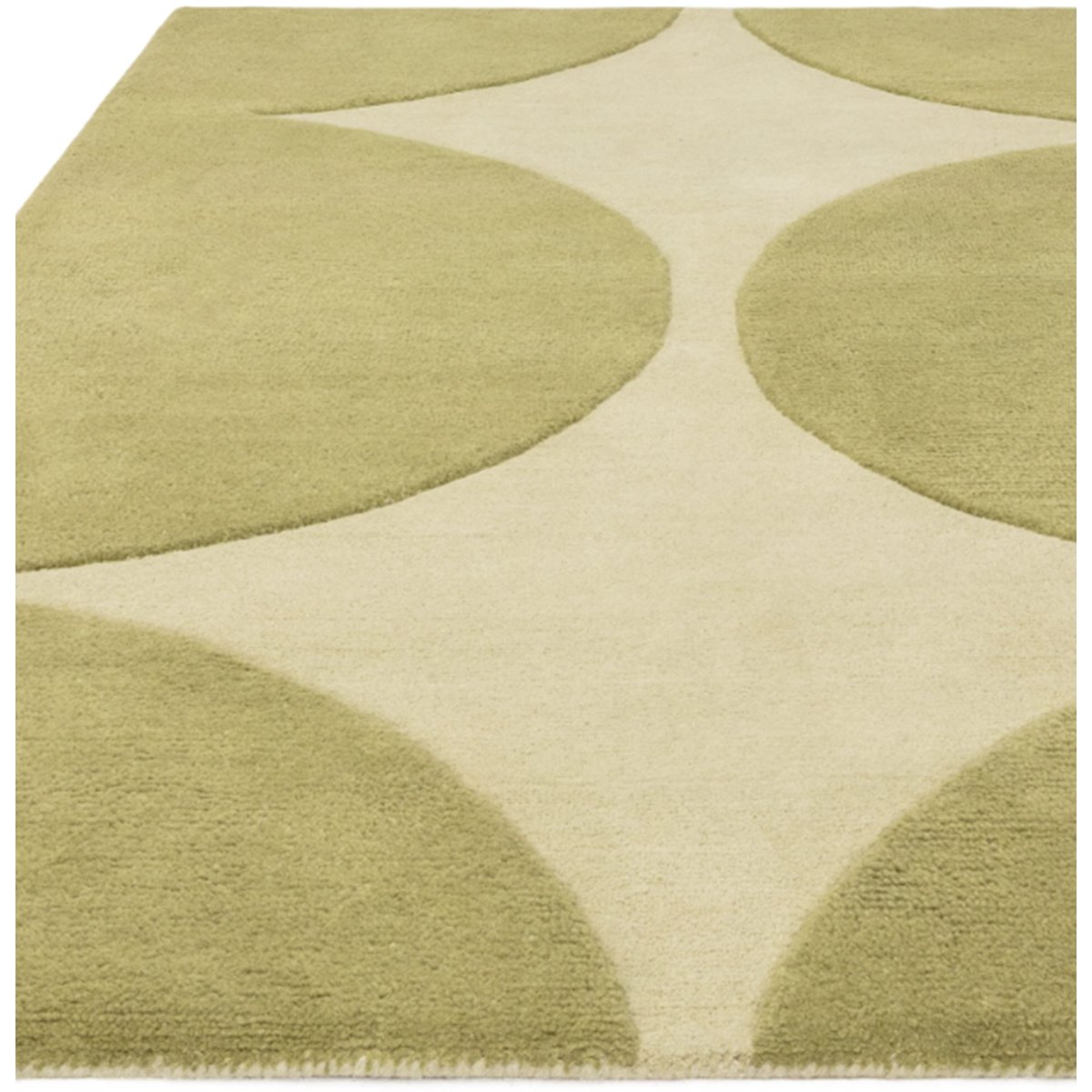 Tapis vert moderne tufté main en laine MULL vert, NOVATREND
