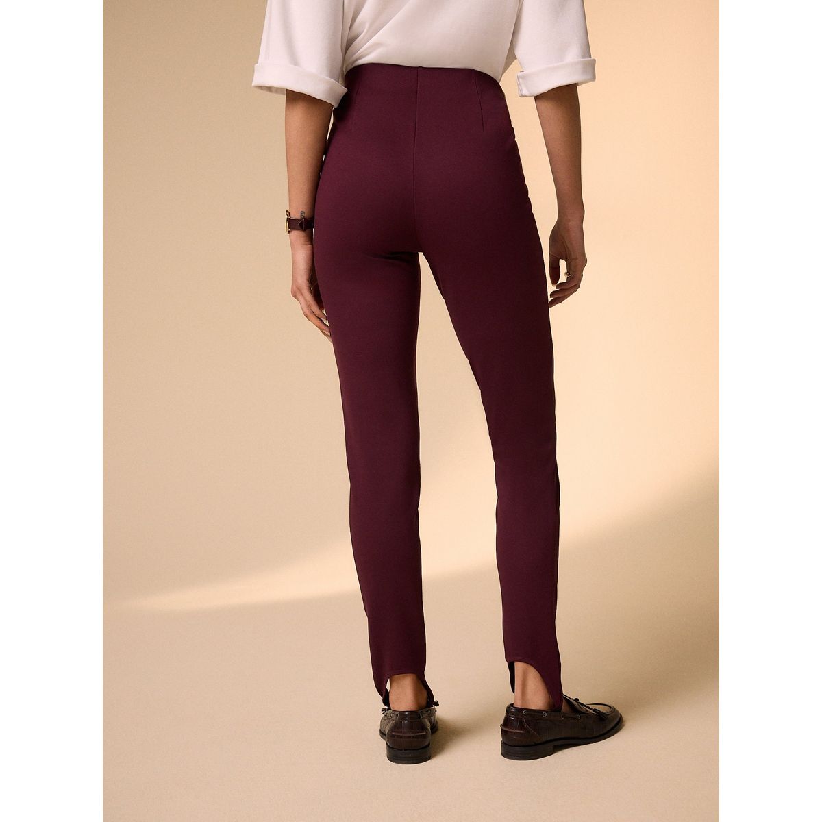 Legging à étriers en maille point de rome rouge bordeaux, NEXT