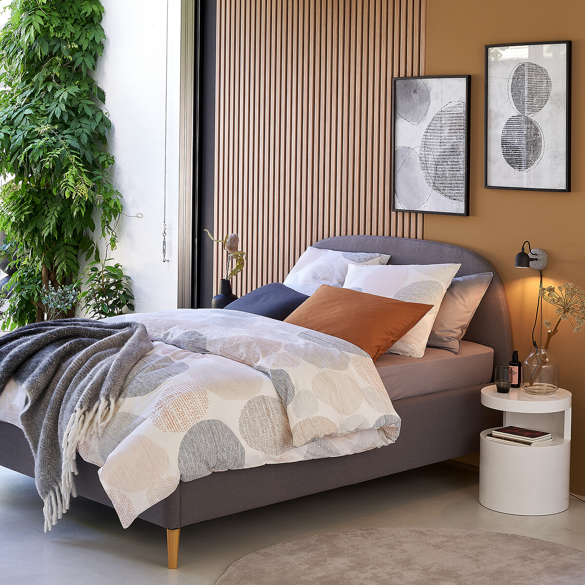 Plaid chaud motif chevrons, Lichen gris, LA REDOUTE INTERIEURS