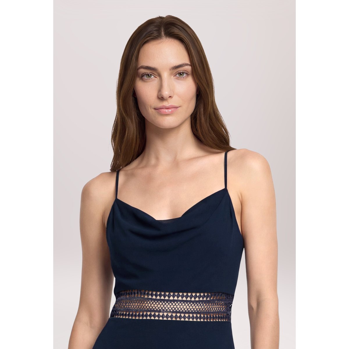 Robe de cocktail à encolure bénitier night sky, VERA MONT
