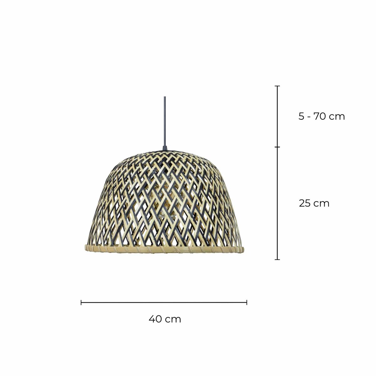 Suspension en bambou bicolore, LINELLE noir et naturel, C-CREATION
