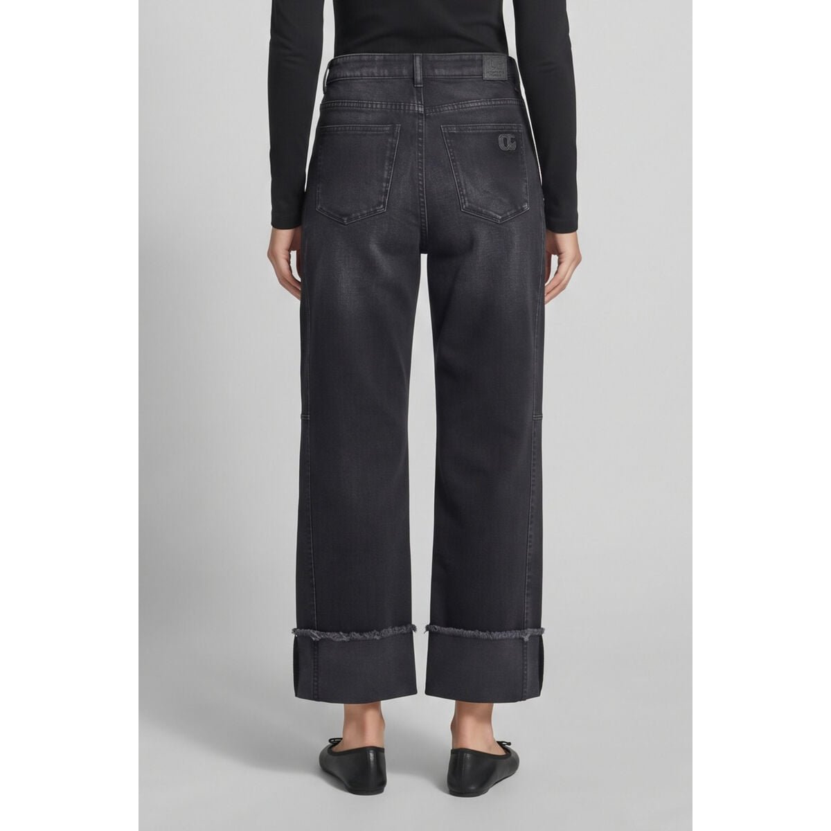 Jeans loose, large LEAL, longueur 34 black / black, LE TEMPS DES CERISES