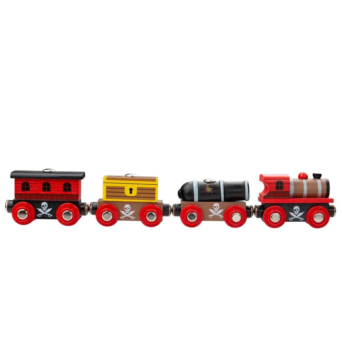 Train en bois Pirates rouge, BIGJIGS
