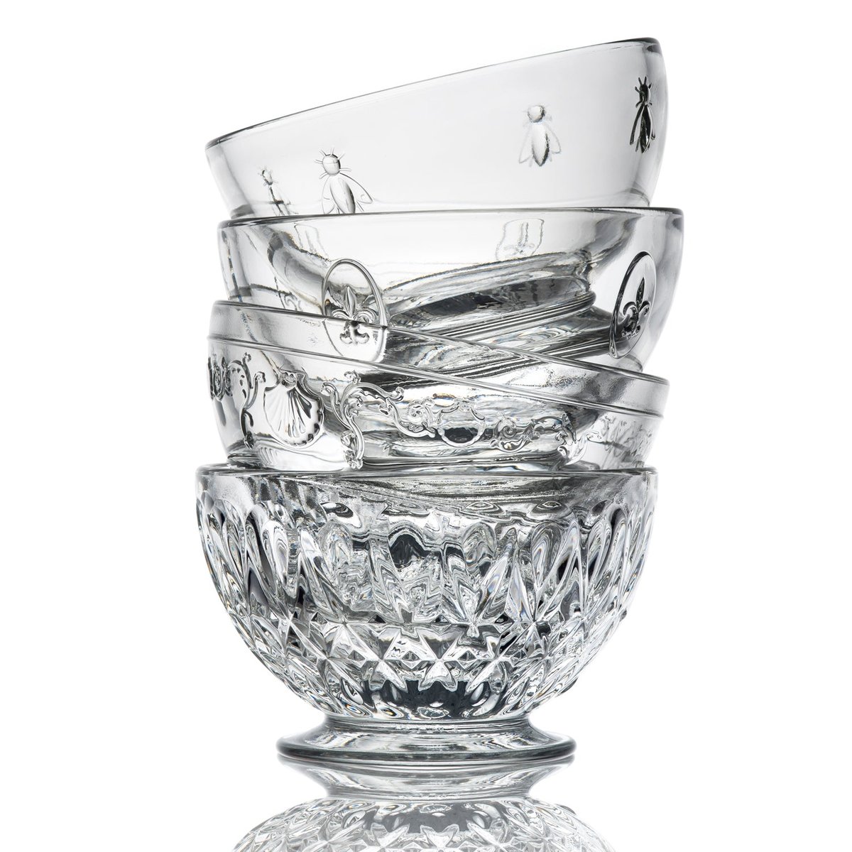 Lot de 6 bols, VERSAILLES transparent, LA ROCHERE