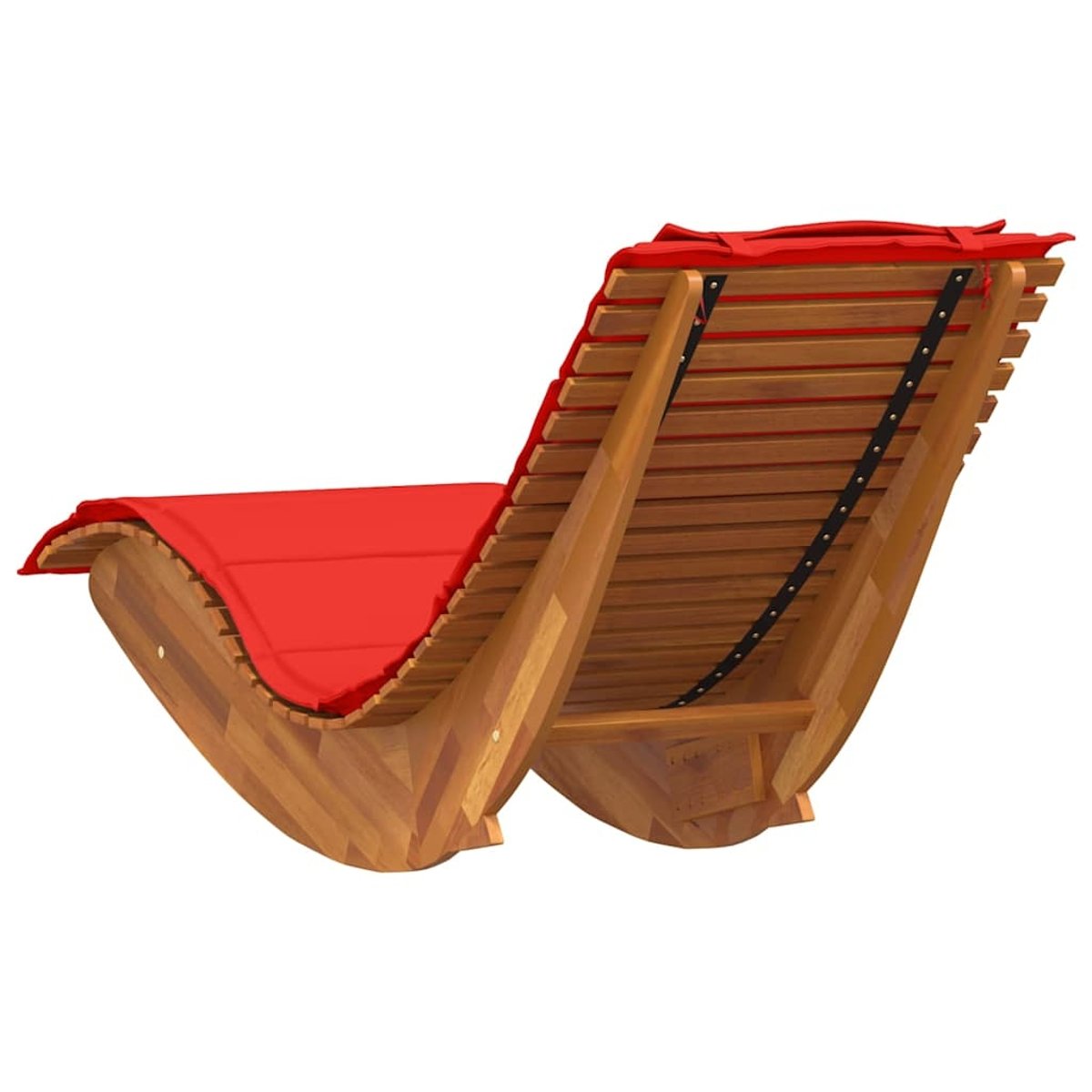 Chaise longue à bascule ergonomique avec coussin et appuie-tête rouge, HOME MAISON