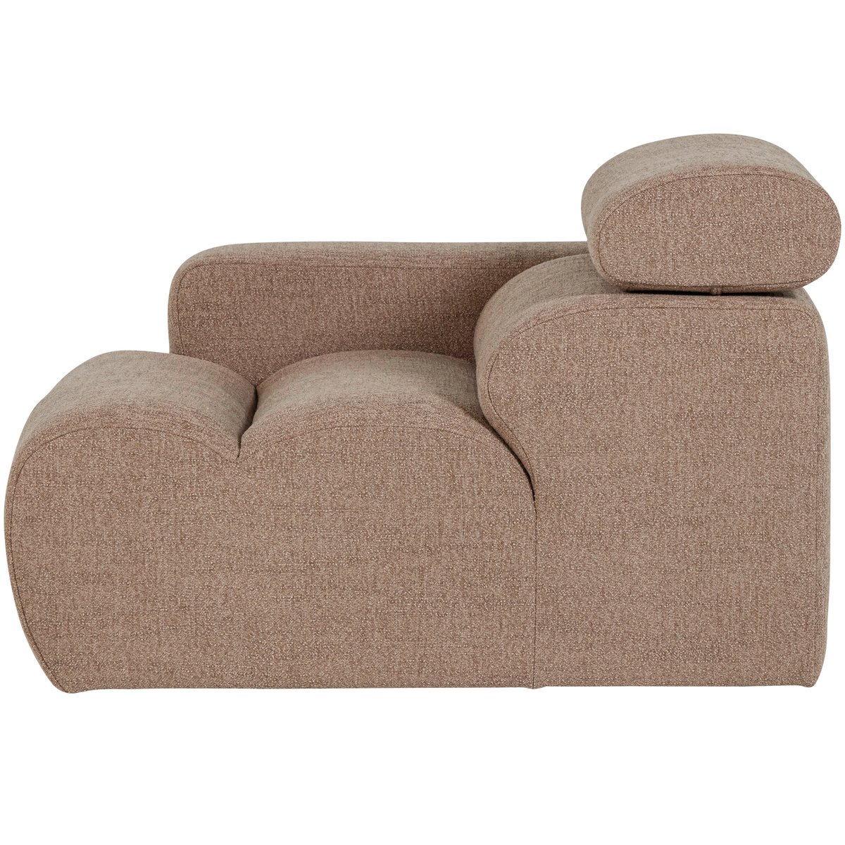 Élément d'angle gauche 1 place en tissu NOVI taupe, WOOOD