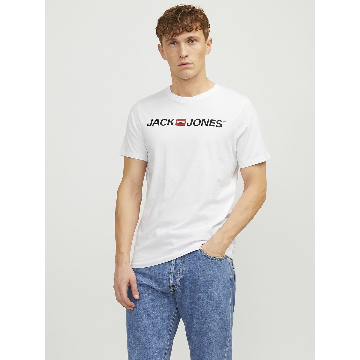 Lot de 3 t-shirts, manches courtes blanc + marine + noir, JACK & JONES