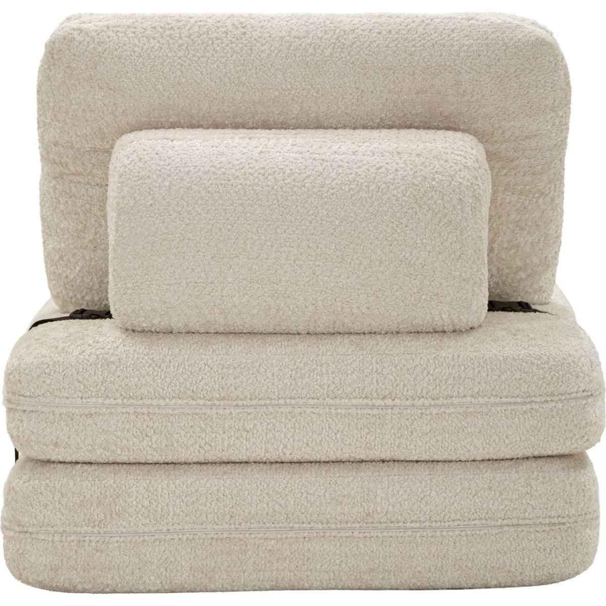 Fauteuil convertible compact bouclé MODERN blanc, RECOLLECTION