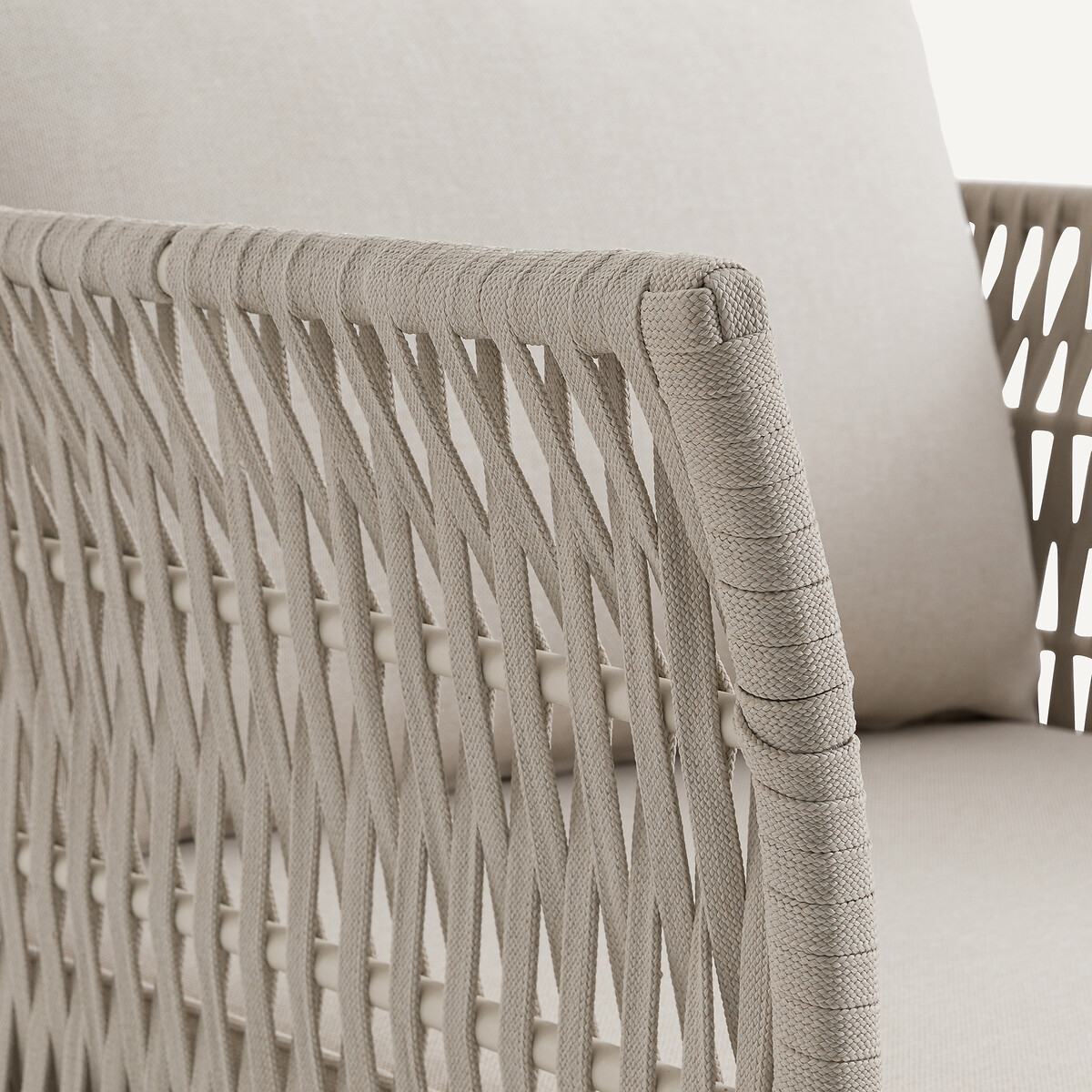 Fauteuil de jardin sangles tressées, Leandra sable, AM.PM