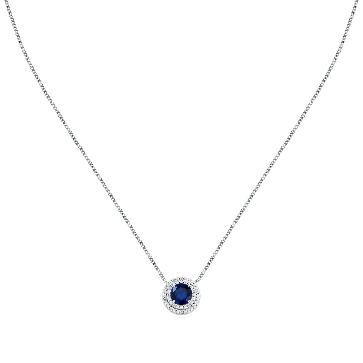 Colliers en Zircon/zircons Cubiques/argent 925/1000 Recyclé et Zircon argent/bleu, MORELLATO