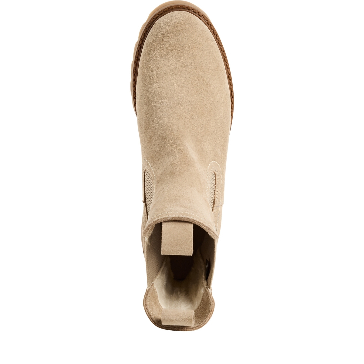 Bottine Chelsea en cuir beige beige, TAMARIS