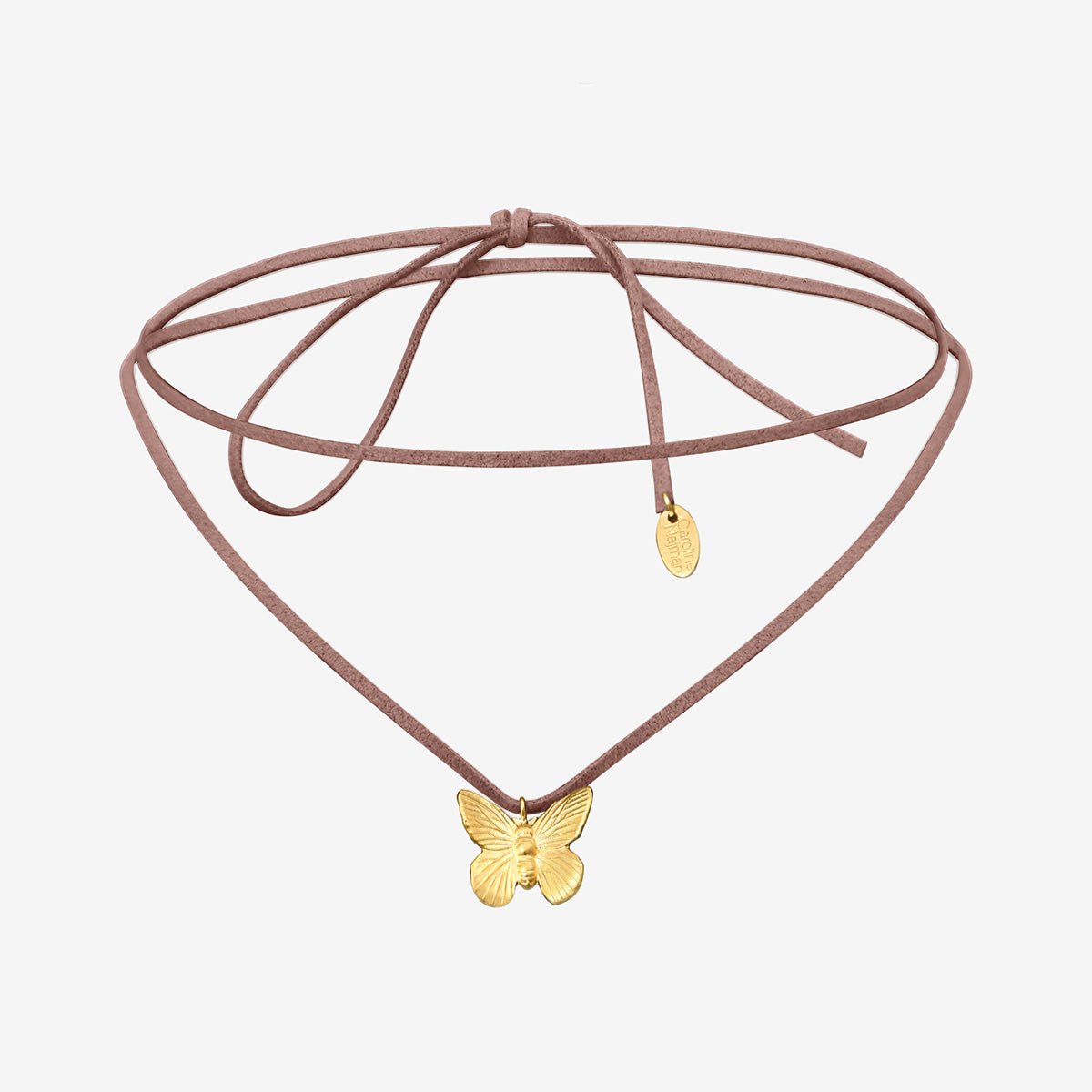 Collier/bracelet cordon doré vieux rose petit modèle - butterfly vieux rose, CAROLINE NAJMAN