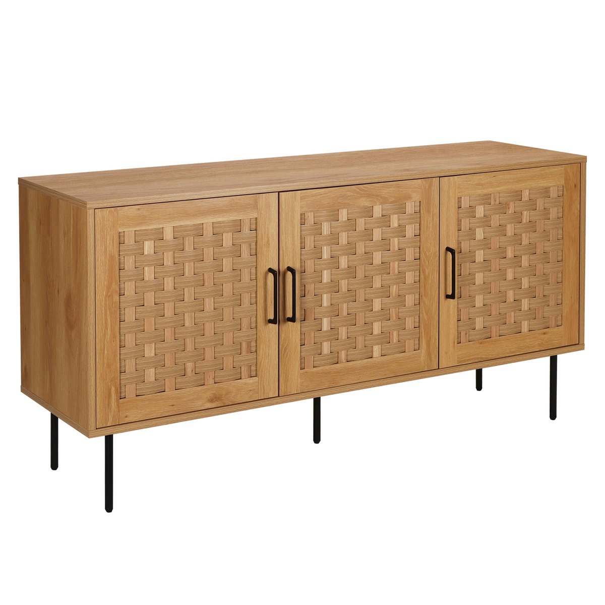 Buffet effet bois 2 portes 150 cm, NOAH bois, OVIALA