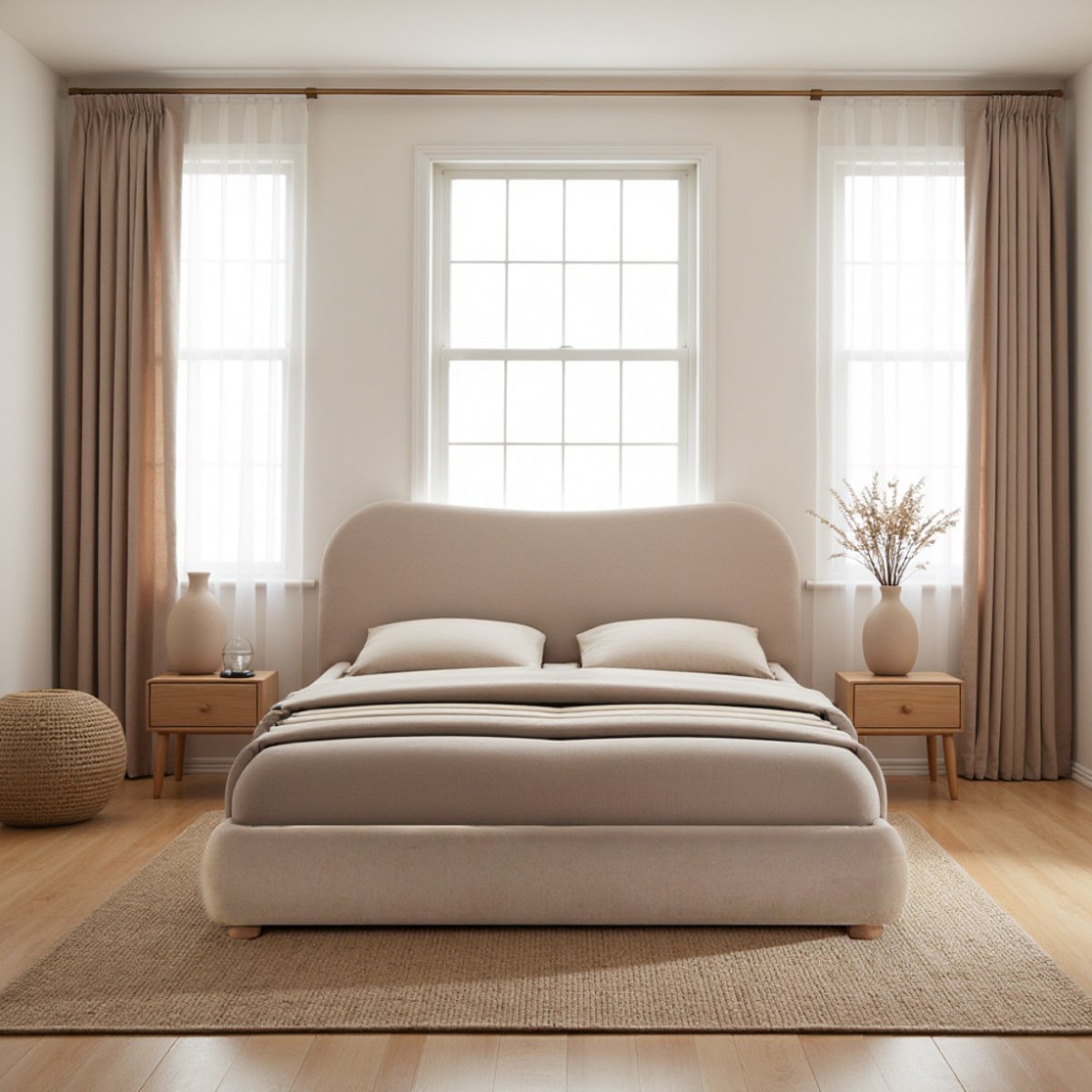 Lit coffre en tissu 140x190cm- NAPO beige, DRAWER