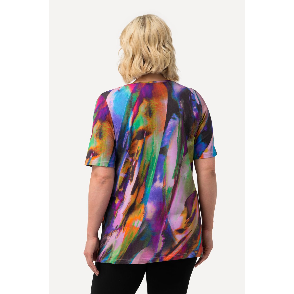 T-shirt long, dégradé de couleurs noir, ULLA POPKEN