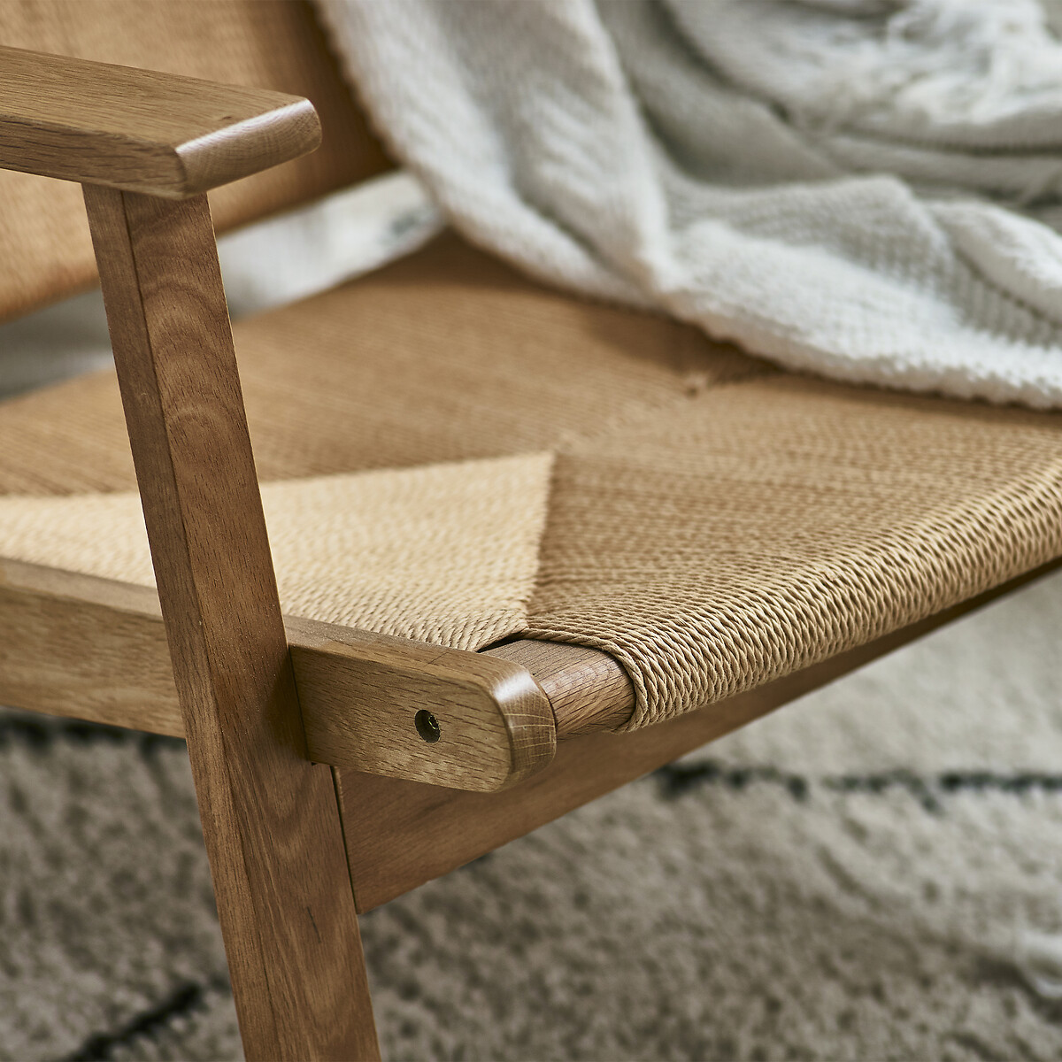 Ophelia Boho Oak Accent Chair oak, SO'HOME