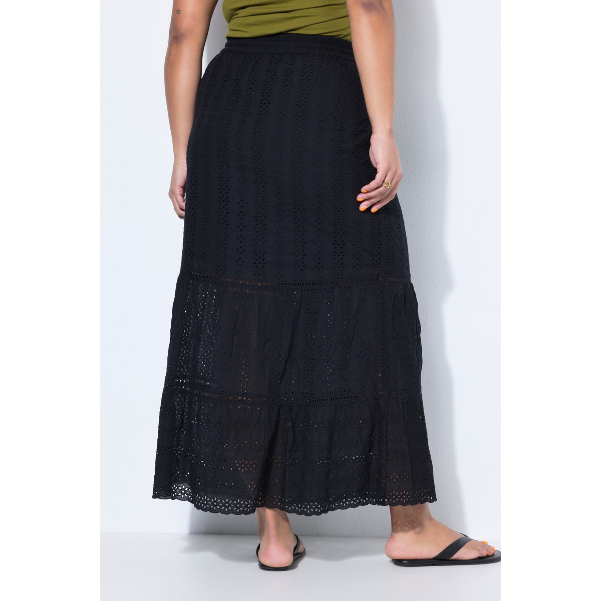 Jupe en dentelle longueur maxi noir, STUDIO UNTOLD