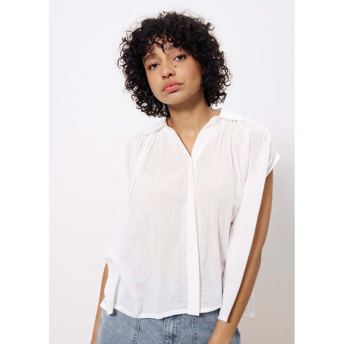 Chemise  en coton PRICILLE blanc, FRNCH